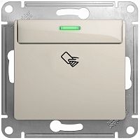 Выключатель карточный с подсветкой без рамки Systeme Electric Glossa 1-кл. молочный картинка